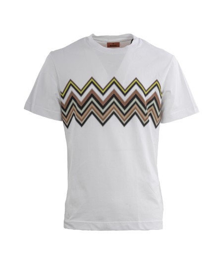 Shop MISSONI  T-shirt: Missoni crew neck t-shirt.
Slub cotton jersey.
Short sleeves.
Regular fit.
Composition: 100% Cotton.
Made in Tunisia.. US24SL0C BJ00J3-S01B3 